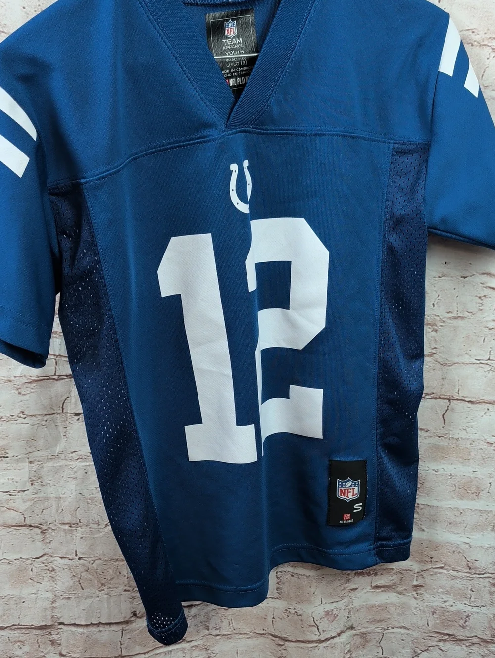 Andrew Luck #12 INDIANAPOLIS COLTS NFL Team Apparel Blue Jersey YOUTH Size Small